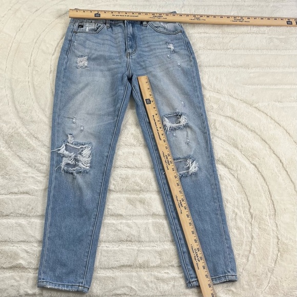 Kancan Ripped Distressed Straight Leg Relaxed Boyfriend Jeans Size 9/28 - Picture 2 of 9